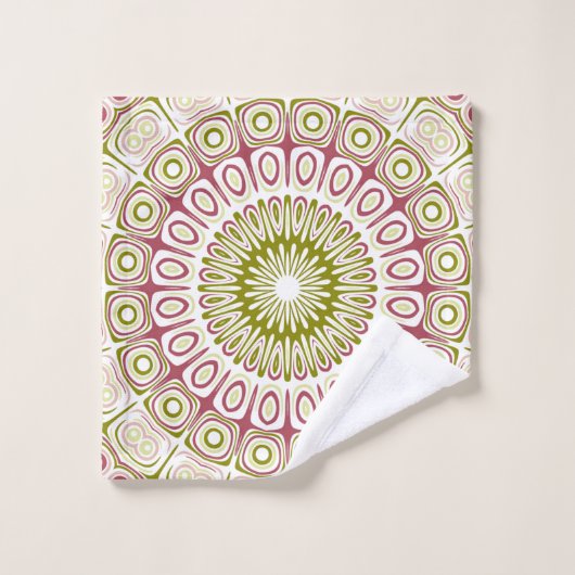 Olijf en Roos Mandala Pattern Bad Handdoek (Wasdoekje)
