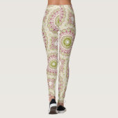 Olijf en Roos Mandala Pattern Leggings (Achterkant)
