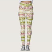 Olijf en Roos Mandala Pattern Leggings (Voorkant)