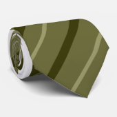 Olijf en wit - strepen Stropdas (Opgerold)