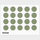 Olijf en witte Polka Dot Sticker (Vel)