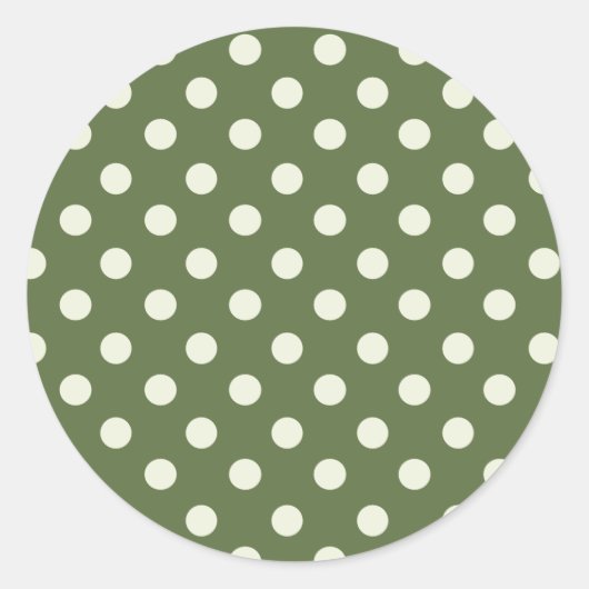 Olijf en witte Polka Dot Sticker (Voorkant)
