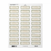Olijf geruite kerst retouradres sticker (Full Sheet)