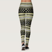 Olijf gestreept patroon met sterren leggings (Achterkant)