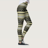 Olijf gestreept patroon met sterren leggings (Rechts)