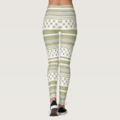 Olijf gestreept patroon met sterren leggings (Achterkant)