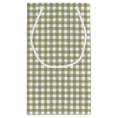 Olijf Gingham Gestreepte Persoonlijke Kerst Klein Cadeauzakje (Achterkant)