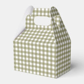 Olijf Gingham Plaid Persoonlijk Van Kerstmis Bedankdoosjes (Achterkant)