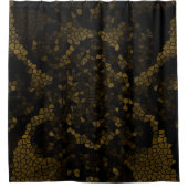 Olijf Glas in lood vlinder Douchegordijn (Voorkant)