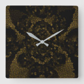 Olijf Glas in lood vlinder Vierkante Klok (Voorkant)