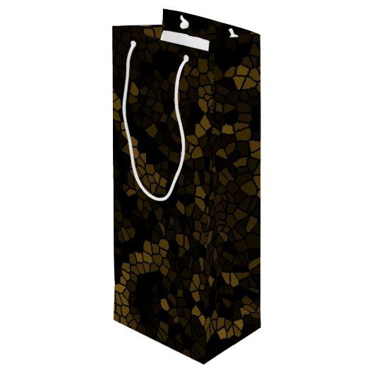 Olijf Glas in lood vlinder Wijn Cadeautas (Achterkant Gekanteld)