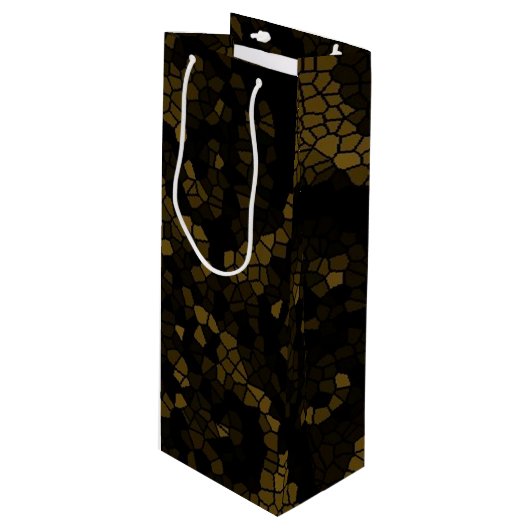 Olijf Glas in lood vlinder Wijn Cadeautas (Voorkant Gekanteld)