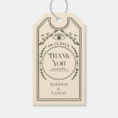 Olijf Gotische bruiloft Dank u Cadeaulabel (Voorkant)