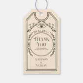 Olijf Gotische bruiloft Dank u Cadeaulabel (Achterkant)
