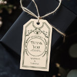 Olijf Gotische bruiloft Dank u Cadeaulabel<br><div class="desc">Voeg een vleugje magie toe aan je huwelijksgunsten! Dit  tarot-geïnspireerde bedankcadeau label in elegante olijf & crème heeft een ontwerp met wolken en een mystiek oog aan de bovenkant. Perfect om dankbaarheid uit te drukken met stijl.</div>