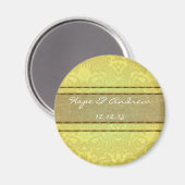Olijf & Goud Damast Trouwmagneet Magneet (Voorkant / Achterkant)