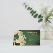  Olijf Groen & Goud Haarsalon Socials Visitekaartje (Staand voorkant)