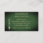  Olijf Groen & Goud Haarsalon Socials Visitekaartje (Achterkant)