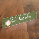 Olijf groen kleurenontwerp past dit aan naambordje (Zijkant)