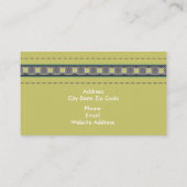 Olijf-groen leder, uiterlijk en patroon aangepast visitekaartje (Achterkant)