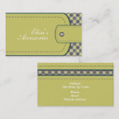 Olijf-groen leder, uiterlijk en patroon aangepast visitekaartje (Voorkant / Achterkant)