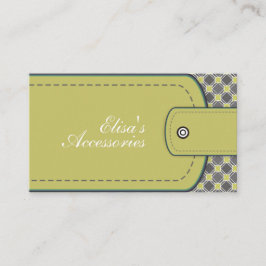 Olijf-groen leder, uiterlijk en patroon aangepast visitekaartje