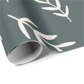 Olijf, groen lef, kerstpapier cadeaupapier (Rol Hoek)