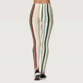 Olijf, groene en rode strepen leggings (Achterkant)