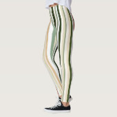 Olijf, groene en rode strepen leggings (Links)