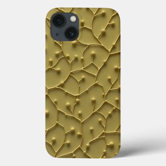 Olijf Groene Organische Textuur iPhone Hoesje Robu (Achterkant)