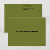 Olijf groene vaste kleur briefkaart (Voorkant / Achterkant)