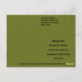 Olijf groene vaste kleur briefkaart (Achterkant)