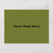 Olijf groene vaste kleur briefkaart (Voorkant)