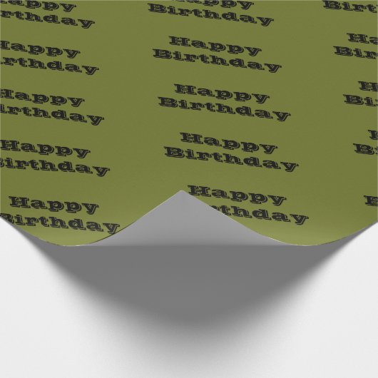 Olijf groene vaste kleur cadeaupapier (Hoek)