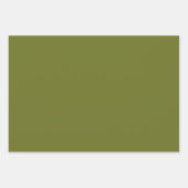 Olijf groene vaste kleur inpakpapier vel (Voorkant)