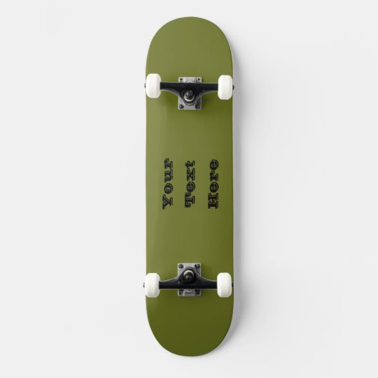Olijf groene vaste kleur persoonlijk skateboard (Voorkant)
