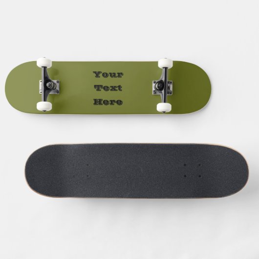 Olijf groene vaste kleur persoonlijk skateboard (Horizontaal)