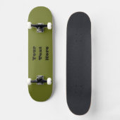 Olijf groene vaste kleur persoonlijk skateboard (Voorkant)