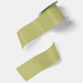 Olijf groene vaste kleur satijnen lint (Achterkant)