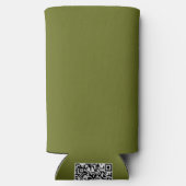 Olijf groene vaste kleur seltzer blikjeskoeler (Achterkant)