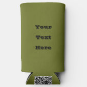 Olijf groene vaste kleur seltzer blikjeskoeler (Voorkant)