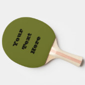Olijf groene vaste kleur tafeltennisbatje (Zijkant)