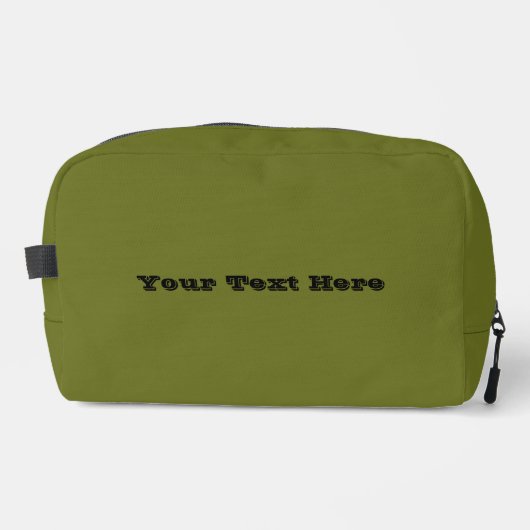 Olijf groene vaste kleur toilettasje (Voorkant)