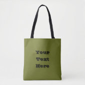 Olijf groene vaste kleur tote bag (Voorkant)