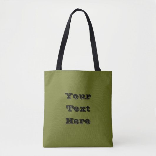 Olijf groene vaste kleur tote bag (Voorkant)
