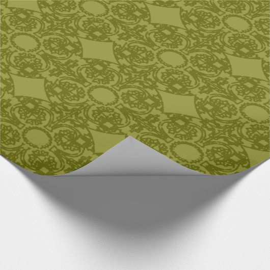 Olijf groenmedaillon cadeaupapier (Hoek)