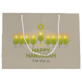 Olijf Hanukkah Menorah Groot Cadeauzakje (Achterkant)