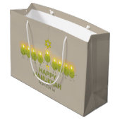 Olijf Hanukkah Menorah Groot Cadeauzakje (Achterkant Gekanteld)