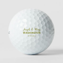 Olijf Huwelijks Cadeautjes Naam Bruid & Bruidegom Golfballen