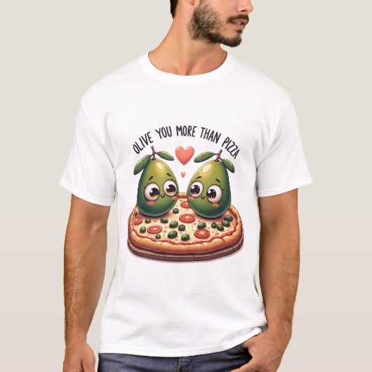 Olijf je meer dan pizza t-shirt (Voorkant)